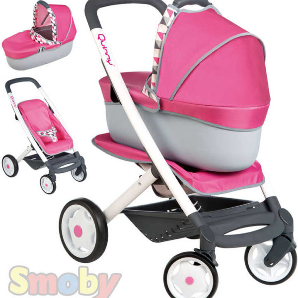 SMOBY Kočárek Maxi Cosi Quinny kombinovaný 3v1 pro panenku miminko