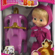 SIMBA Máša a medvěd panenka 12cm zimní set se skútrem
