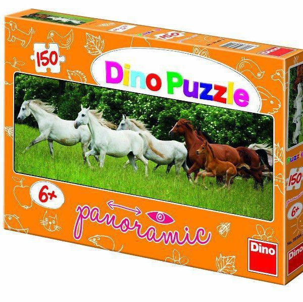 DINO Puzzle 150 dílků Koně běžící panoramatické
