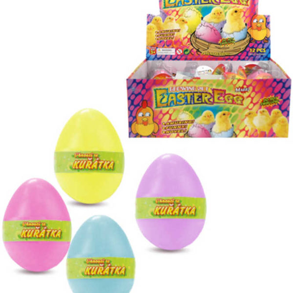 Kuřátko líhnoucí a rostoucí zvířátko vajíčko kouzelné 4 barvy plast