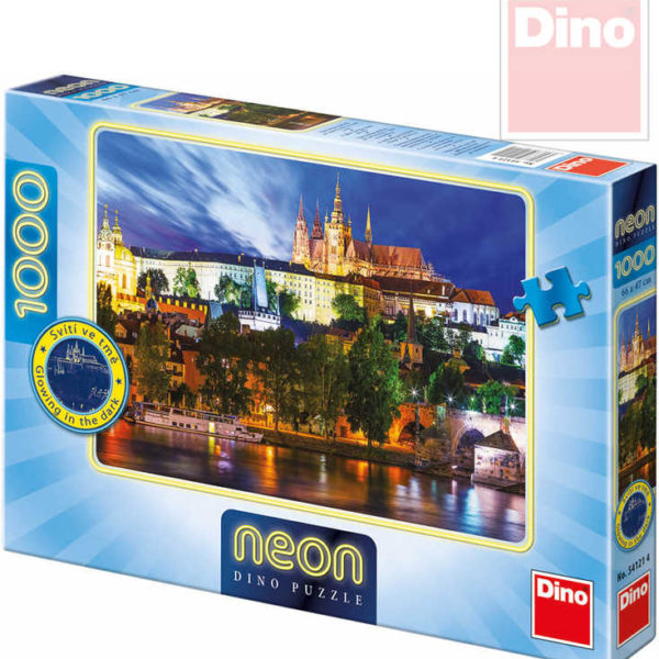 DINO Puzzle Letní noc v Praze neon XL 66x47cm 1000 dílků svítící