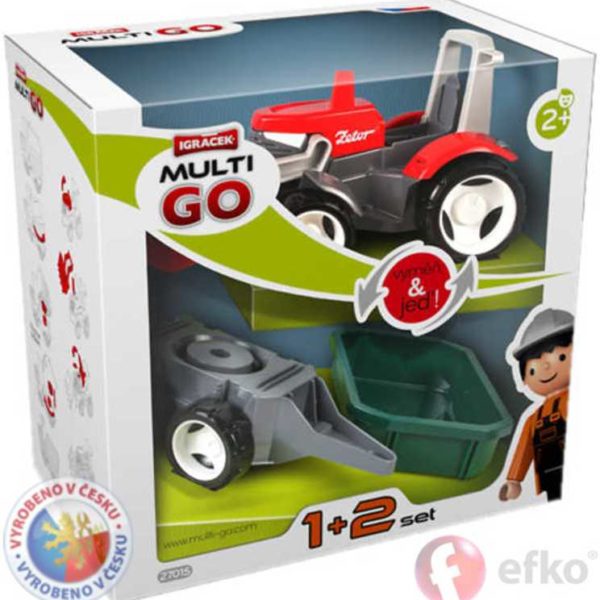EFKO IGRÁČEK MultiGO 1+2 Traktor set s doplňky v krabiččce