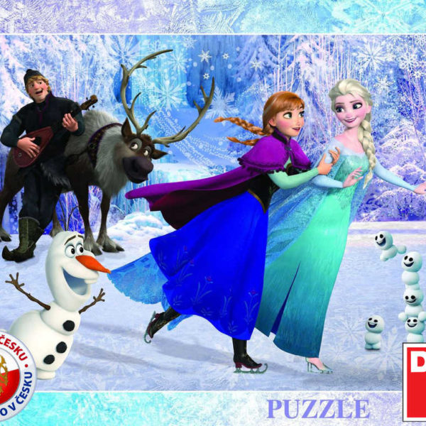 DINO Puzzle Frozen (Ledové Království) Na bruslích 40 dílků 32x24cm v krabici