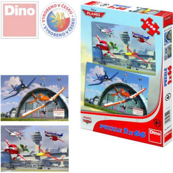 DINO Puzzle Planes (Letadla) Dusty 2x66 dílků