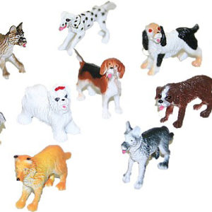 Psi různé rasy plastové figurky 4-5cm set 12ks v sáčku