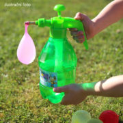 Pumpa plnič na vodní balonky set tlakovací láhev + vodní bomby neonové 250ks 3 barvy