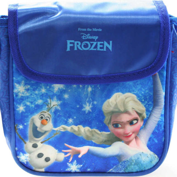Taštička Frozen (Ledové Království) dětská kabelka s popruhem lesklá modrá