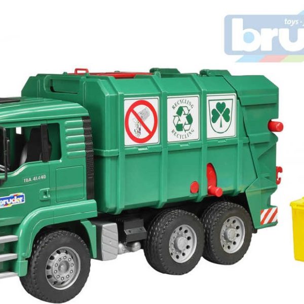 BRUDER 02753 (2753) Set auto nákladní zelené MAN TGS popeláři + 2 popelnice plast