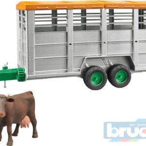 BRUDER 02227 (2227) Auto přepravník na zvířata set s figurkou kráva model 1:16 plast