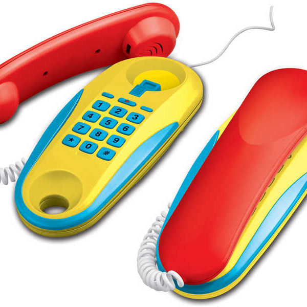 Telefon dětský pokojový tlačítkový sada 2 kusy Zvuk na baterie plast