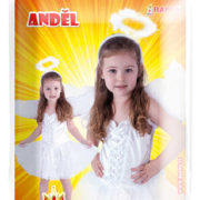 KARNEVAL Šaty anděl se svatozáří vel.S (110-116 cm) 4-6 let KOSTÝM