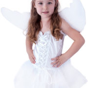 KARNEVAL Šaty anděl se svatozáří vel.S (110-116 cm) 4-6 let KOSTÝM