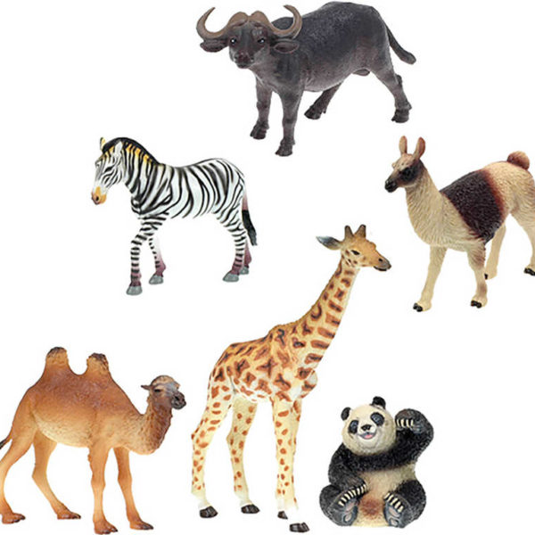 Zvířátka exotická safari Zoolandia střední velikost 6 druhů plast