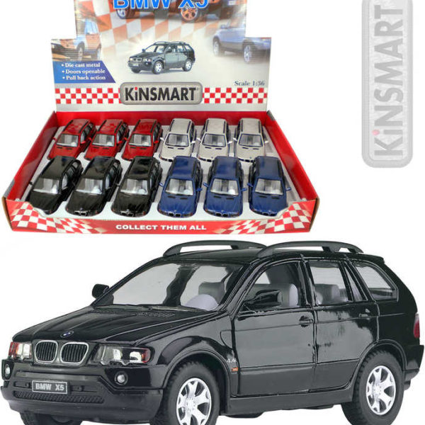 KINSMART Auto model 1:36 BMW X5 kov PB 13cm 4 barvy