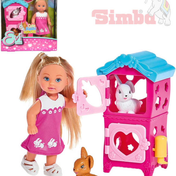 SIMBA Evi Love Panenka Evička králíkárna 12cm set s doplňky v krabičce