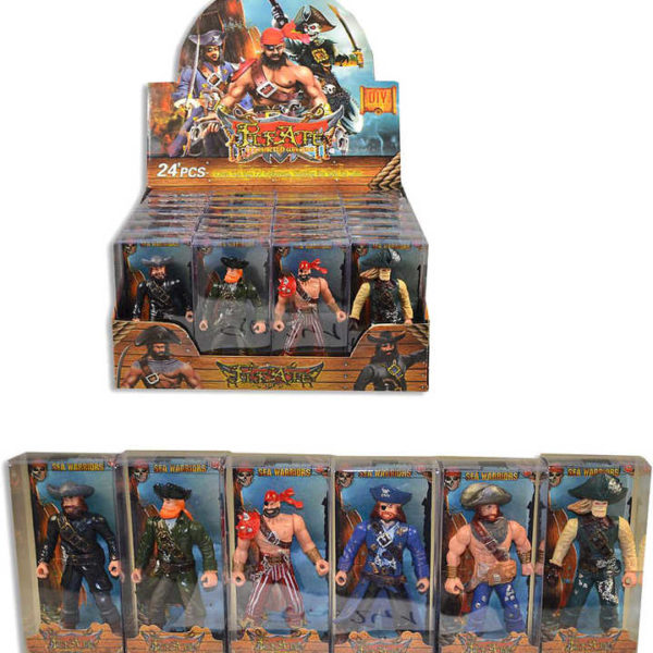 Figurka pirát 8cm plastová postavička v krabičce 6 druhů