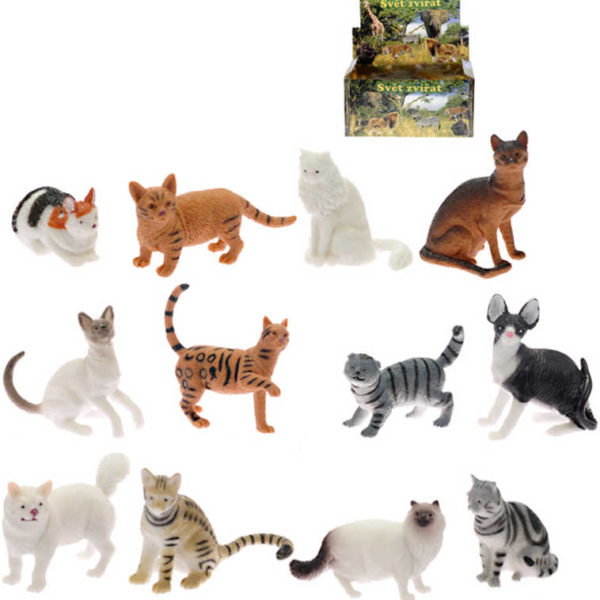 Kočka domácí / divoká 5-7cm figurka plastová 12 druhů