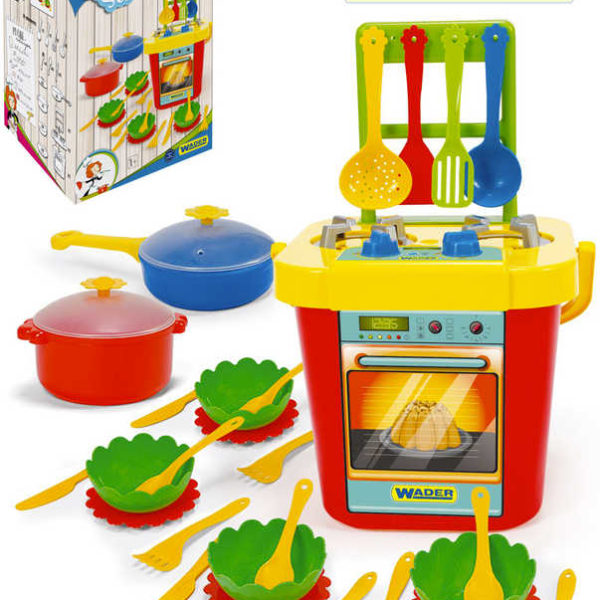 WADER Kuchyň dětská Party World set s nádobím 31ks v krabici plast