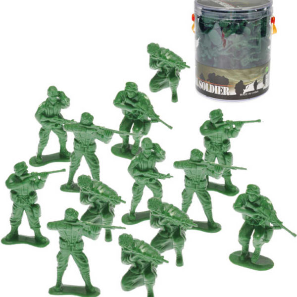 Vojáci army set 100ks zelené plastové figurky vojenské 5cm v tubě