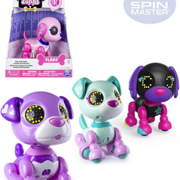 SPIN MASTER Dog Zoomer Zuppstar štěňátko interaktivní 10cm na baterie Světlo Zvuk 6 druhů