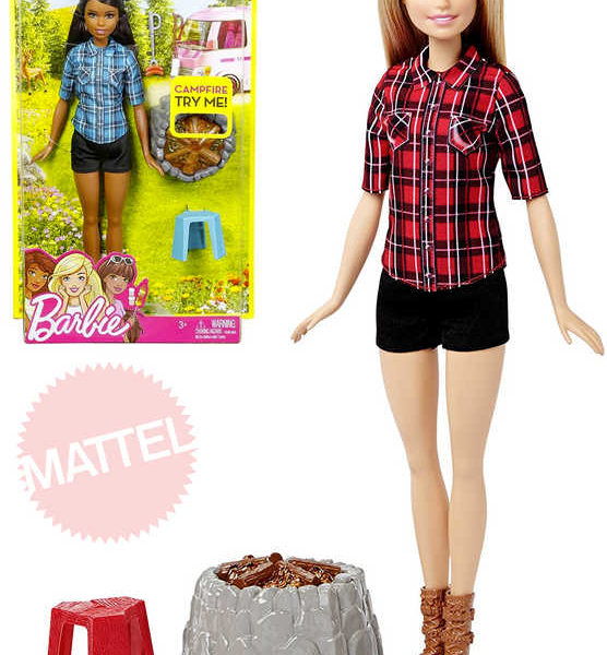 MATTEL BRB Panenka Barbie 32cm u táboráku set s doplňky Světlo Zvuk 2 druhy
