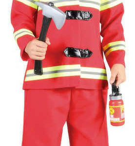 KARNEVAL Šaty Požárník hasič vel.M (120-130cm) 5-9 let KOSTÝM