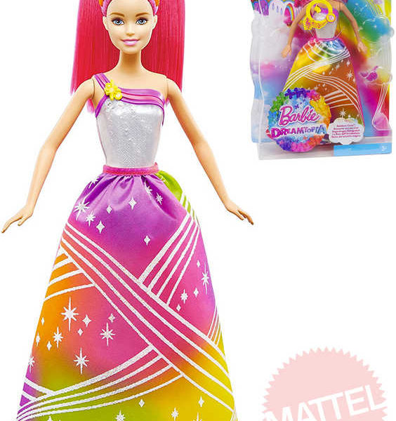MATTEL BRB Panenka Barbie princezna duhová na baterie Světlo Zvuk