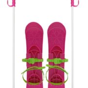 SULOV Big Foot Lyže dětské růžové s vázáním a 2 hůlkami plast