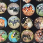 Magnetky dětské kulaté zvířátka afrika samostatné 3,5cm různé druhy