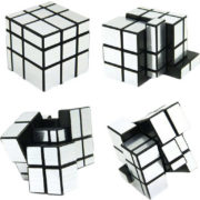 Hlavolam kostka stříbrná Mirror Cube 5,5cm zrcadlový povrch