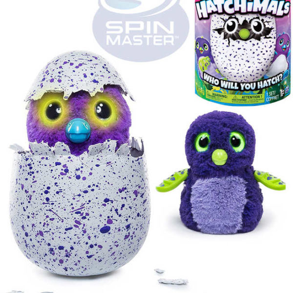 SPIN MASTER PLYŠ Hatchimals Pangualas Draggles zvířátko interaktivní fialové Světlo Zvuk