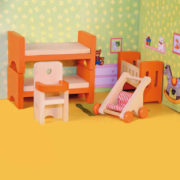 WOODY DŘEVO Set nábytek dětský pokojíček do domečku 90813 pro panenky