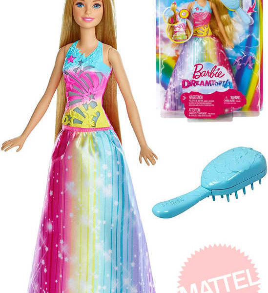 MATTEL BRB Barbie panenka princezna běloška magické vlasy Světlo Zvuk