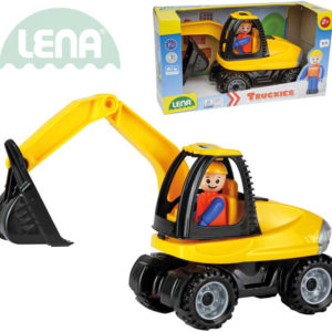 LENA Truckies bagr 25cm set baby autíčko + panáček 01621 plast