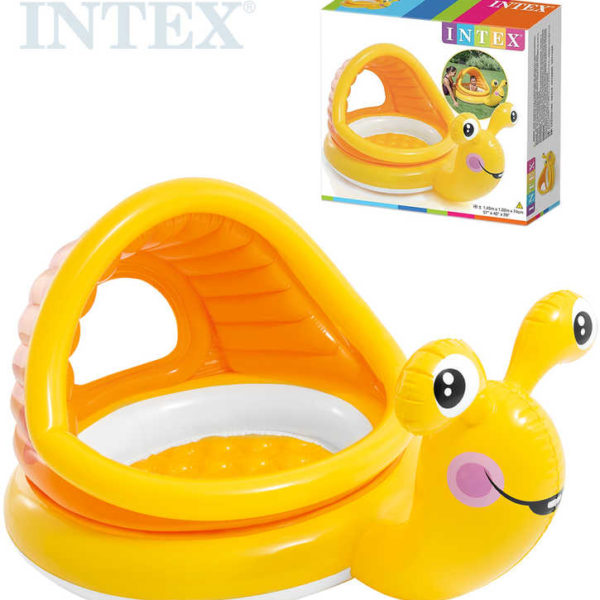 INTEX Bazének baby šnek nafukovací brouzdaliště se stříškou pro miminko