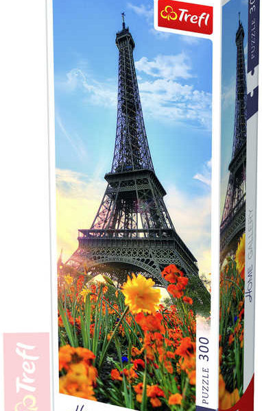 TREFL PUZZLE Foto Eiffelova věž s květinami 300 dílků 16x48cm 175000