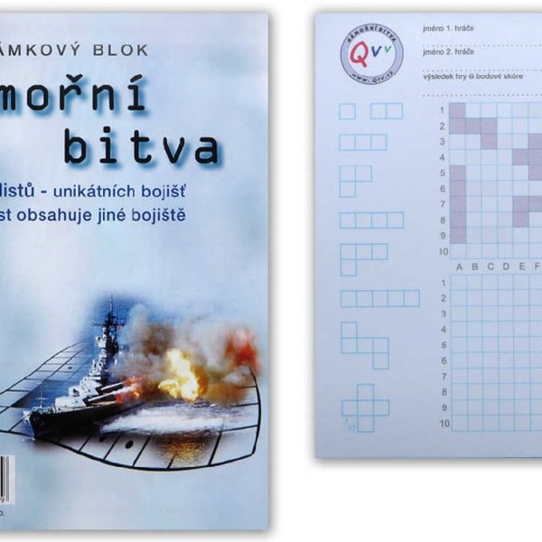 HRA Lodičky námořní bitva poznámkový blok 40 listů SPOLEČENSKÉ HRY