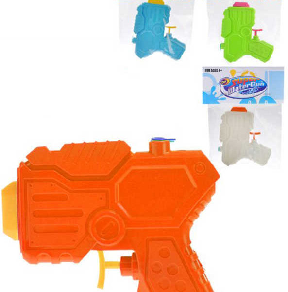 Pistole na vodu dětská 13cm plastová 4 barvy v sáčku