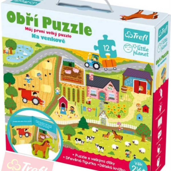 TREFL Puzzle obří Na venkově 12 dílků set hrací podložka 60x40cm s doplňky