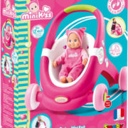 SMOBY Odstrkovadlo 2v1 Minikiss Baby Walker růžový kočárek pro panenky Plast