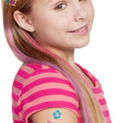 Křídy dětské barevné na vlasy kreativní set 3ks s tetováním