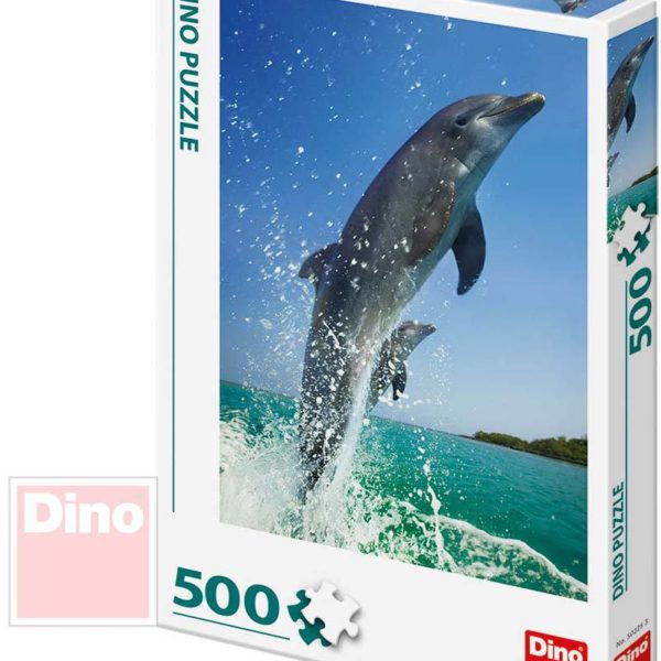 DINO Puzzle 500 dílků foto Delfíni 33x47cm skládačka v krabici