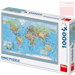 DINO Puzzle 1000 dílků Politická mapa světa 66x47cm skládačka v krabici