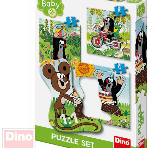 DINO Baby puzzle Krtek na louce (Krteček) 18x18cm 3v1 skládačka 12 dílků
