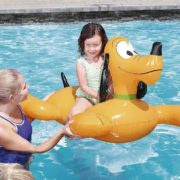 BESTWAY Disney Pluto nafukovací pes 117x107x45cm dětské vozítko do vody