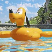 BESTWAY Disney Pluto nafukovací pes 117x107x45cm dětské vozítko do vody