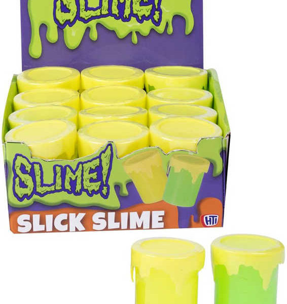 Sliz Slime zábavný hebký v plastovém kelímku 2 barvy