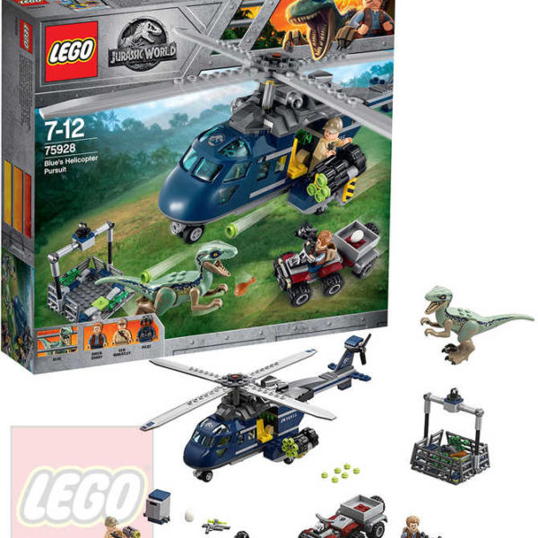 LEGO JURSKÝ SVĚT Pronásledování Bluea helikoptérou 75928 STAVEBNICE