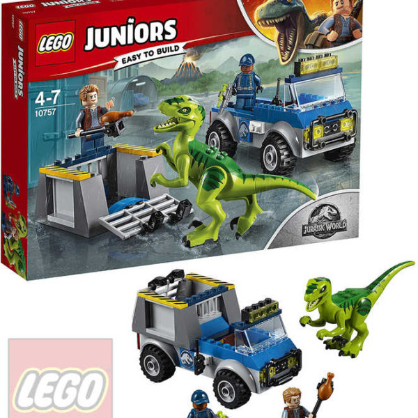 LEGO JUNIORS JURSKÝ SVĚT Vozidlo pro záchranu Raptora 10757 STAVEBNICE