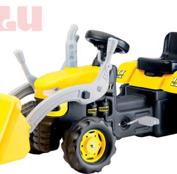 DOLU Traktor dětský šlapací s rypadlem žlutý plast